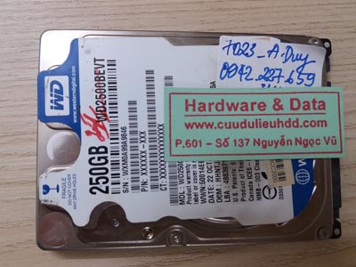 7023 Western 250GB hỏng đầu từ