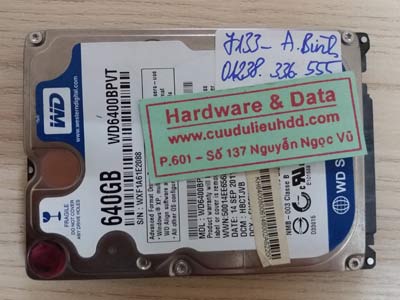 7133 Western 640Gb hỏng đầu từ
