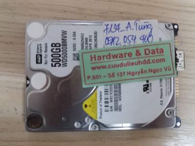 7134 Western 500GB hỏng đầu từ