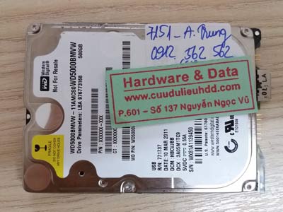 7151 Western 500gb đầu đọc lỗi