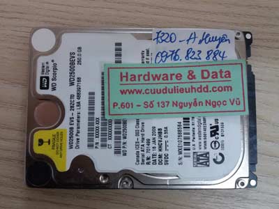 7320 Western 250GB hỏng đầu đọc