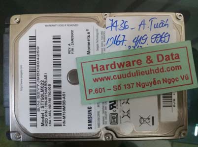 7436 samsung 750GB hỏng đầu đọc