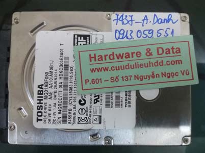 7437 Toshiba 500GB đầu từ lỗi