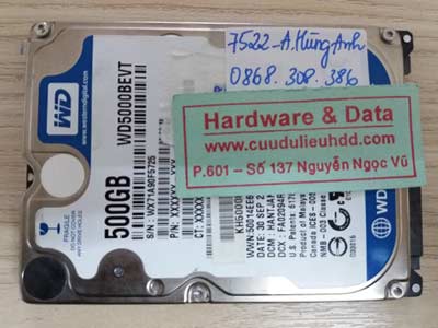 7522 Western 500GB đầu từ lỗi