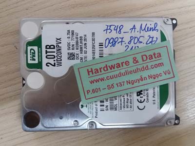 7548 Western 2TB hỏng đầu từ