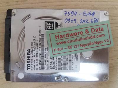 7594 Tosshiba 500GB mất dữ liệu
