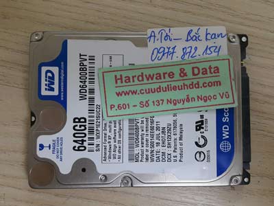 15-5 Western 640GB bị chết cơ