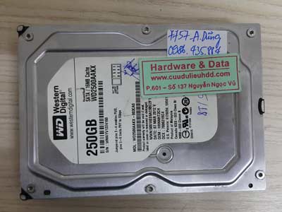 7757 Western 250GB hỏng đầu từ