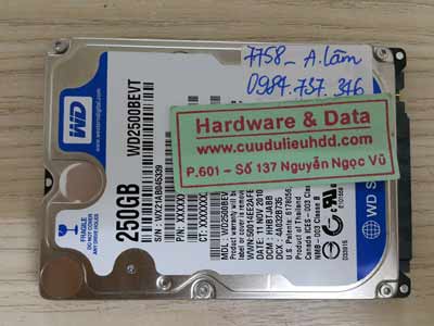 7758 Western 250GB lỗi đầu từ
