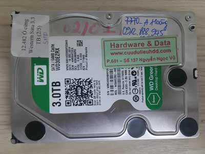 Cứu dữ liệu ổ cứng Western 3TB mất dữ liệu