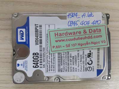 7924 Western 640GB cắt mất dữ liệu