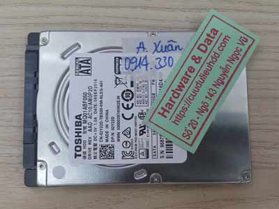 khôi phục dữ liệu ổ cứng toshiba 500GB bị chết cơ