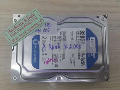 Khôi phục dữ liệu ổ cứng western 320GB lỗi đầu từ