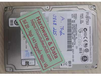 Cứu dữ liệu ổ cứng fujitsu 100GB lỗi đầu từ
