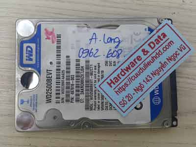 phục hồi dữ liệu ổ cứng Western 250GB chết cơ