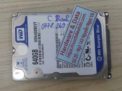 phục hồi dữ liệu ổ cứng Western 640GB hỏng đầu từ
