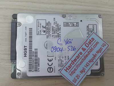khôi phục dư liệu ổ cứng Hitachi 500GB đầu từ lỗi
