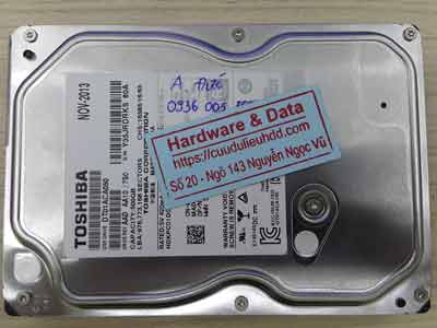 lấy lại dữ liệu ổ cứng Toshiba 500GB lỗi đầu từ