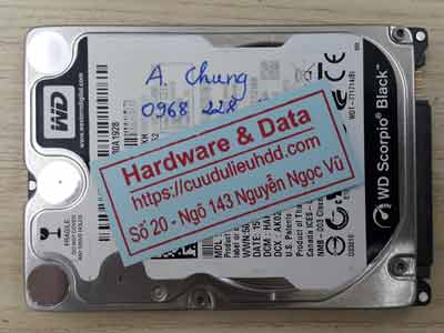 Cứu dữ liệu ổ cứng Western 500GB đầu từ lỗi
