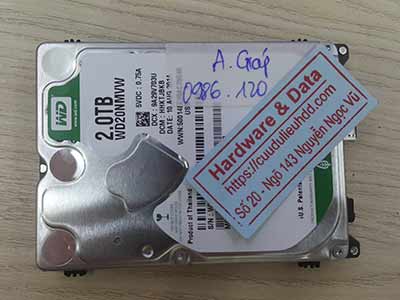 phục hồi dữ liệu ổ cứng Western 2TB hỏng đầu từ