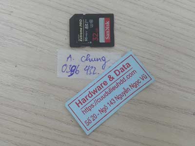 lấy dữ liệu thẻ nhớ 32GB mất dữ liệu