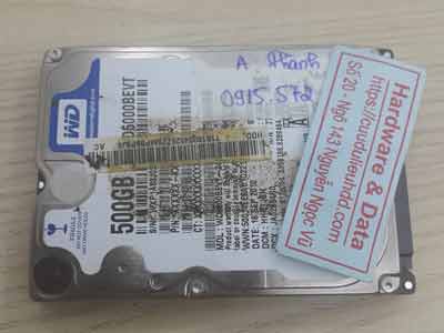 cứu dữ liệu ổ cứng Western 500GB đầu từ lỗi