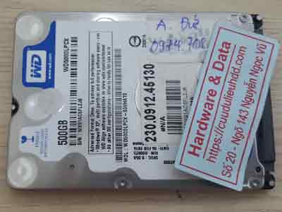 cứu dữ liệu ổ cứng Western 500GB chết cơ