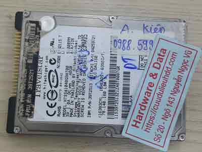 Cứu dữ liệu ổ cứng Hitachi 40GB hỏng đầu từ