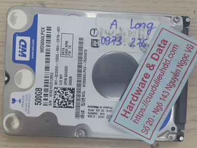 phục hồi dữ liệu dữ Western 500GB