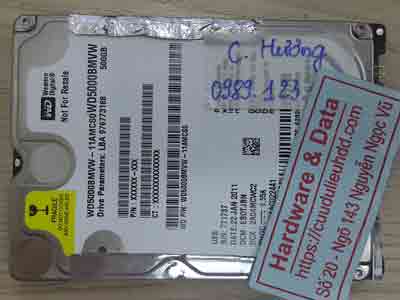 Lấy lại dữ liệu ổ cứng Western 500GB hỏng đầu từ