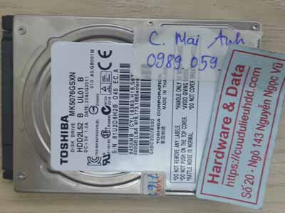 Toshiba 500GB đầu đọc lỗi